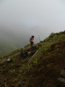 Vincent archéologue site de Mahaki (Ua Huka, photo prise par Guillaume Molle)