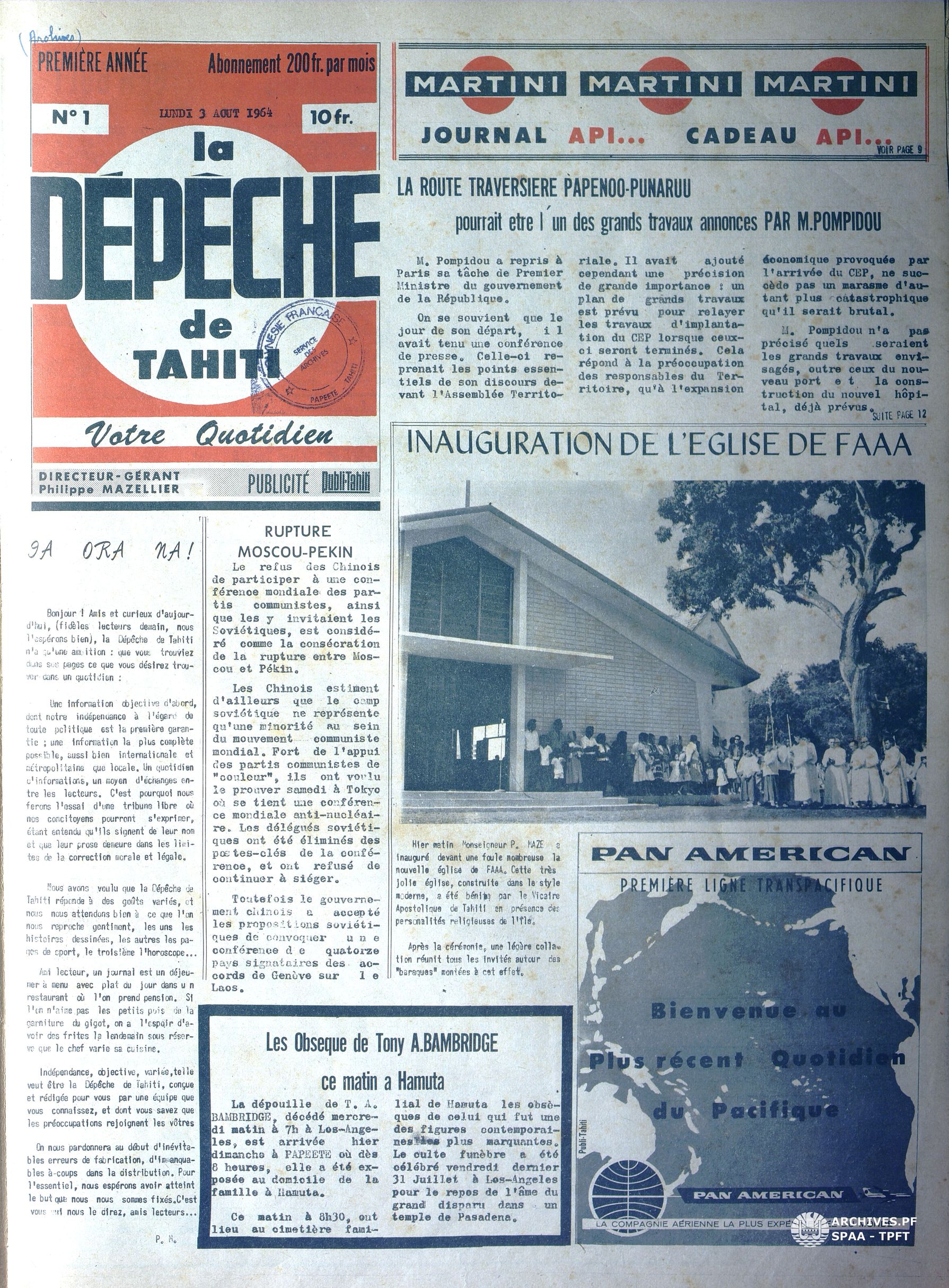 La Dépêche De Tahiti Avis De Décès Hiro'a n°158 – Le saviez-vous ? Aux origines de la Dépêche de Tahiti