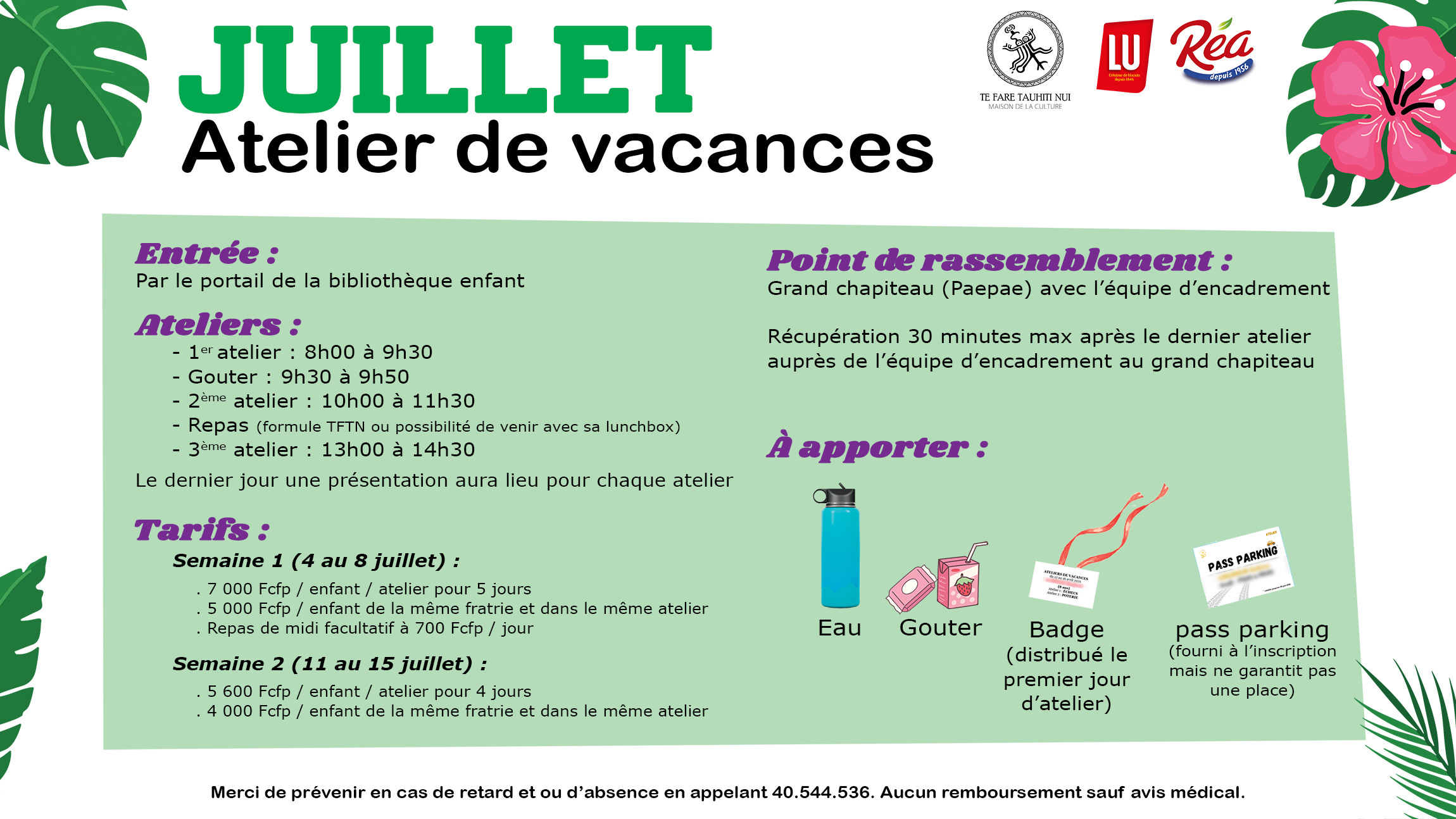 Ateliers de vacances TFTN